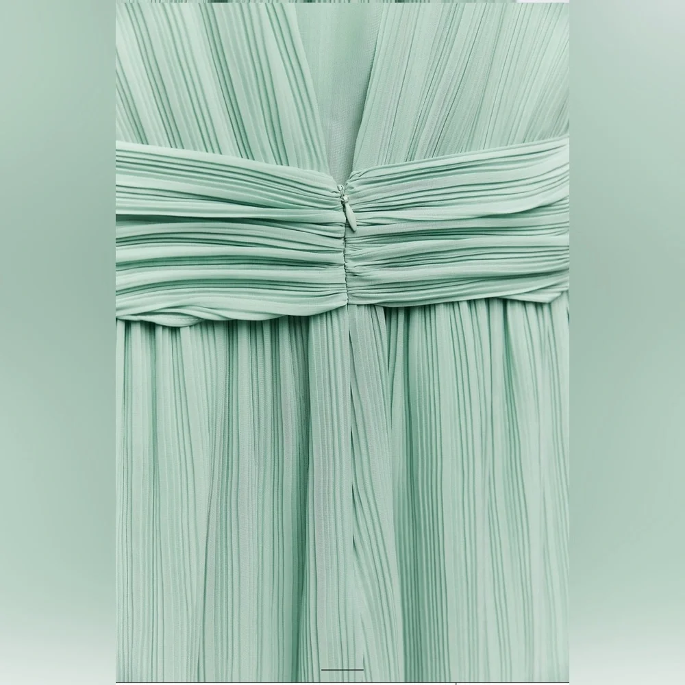 ZARA CLASSY KNOTTED PLEATED JUMPSUIT - Picture 6 of 9